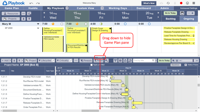 Aug 24 - Drag Game Plan Pane to Hide - 1