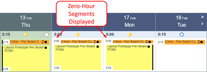 View Settings - Other Options - Zero-hour segments displayed